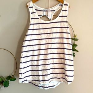 Ivivva Lululemon Happy Livin Tank size 14 white striped sleeveless tanks